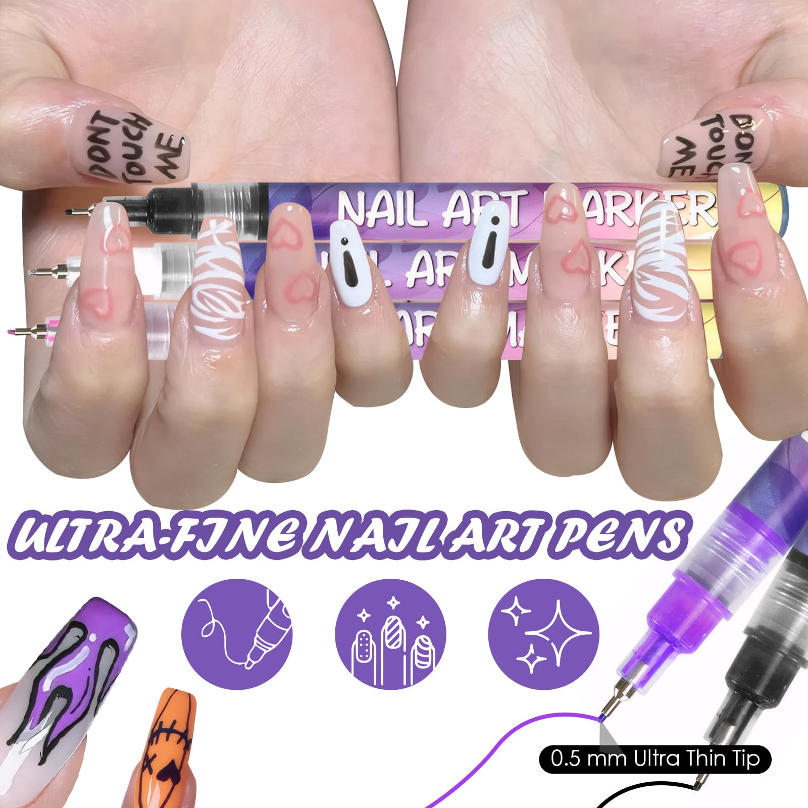 12 Color 3D Nail Art Pens Set - Image 3