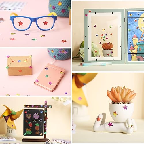 Miniatura 7 de 2400 calcomanías de estrellas para niños  Calcomanías holográficas de estrellas de recompensa para tabla de comportamiento, escuela, aula,