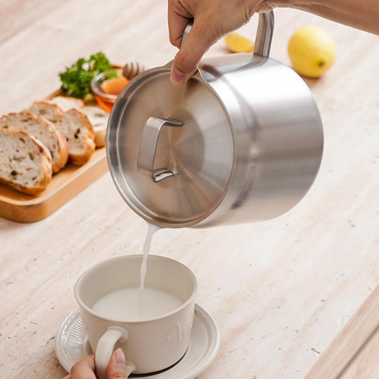 Mini Fryer Stainless Steel Fryer, 2L Large Multi-functional Pot with Basket & Strainer & Lid Fine Mesh Filter Cooking Oil Container for Kitchen