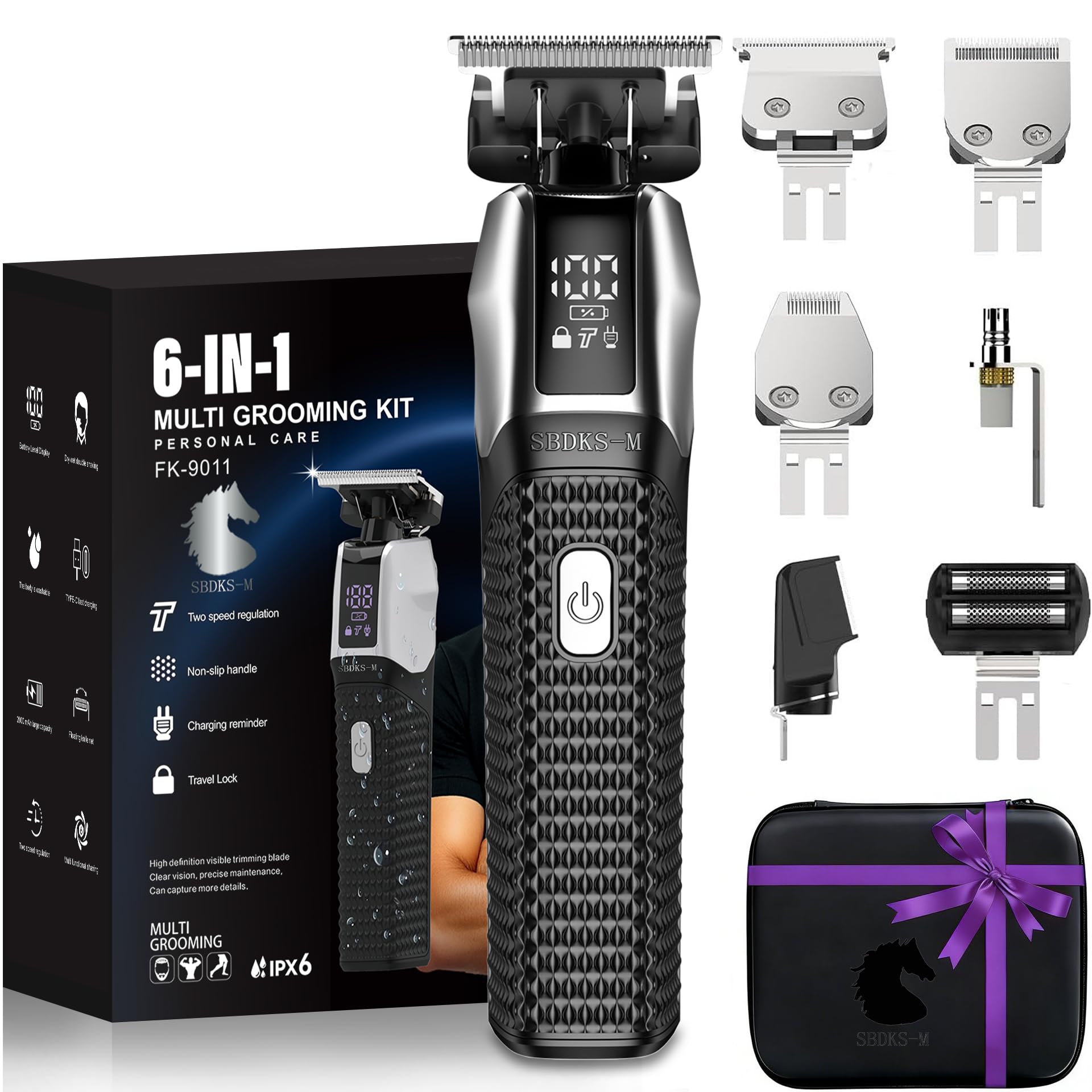 WASHWOW 6-in-1 Professional Beard Trimmer