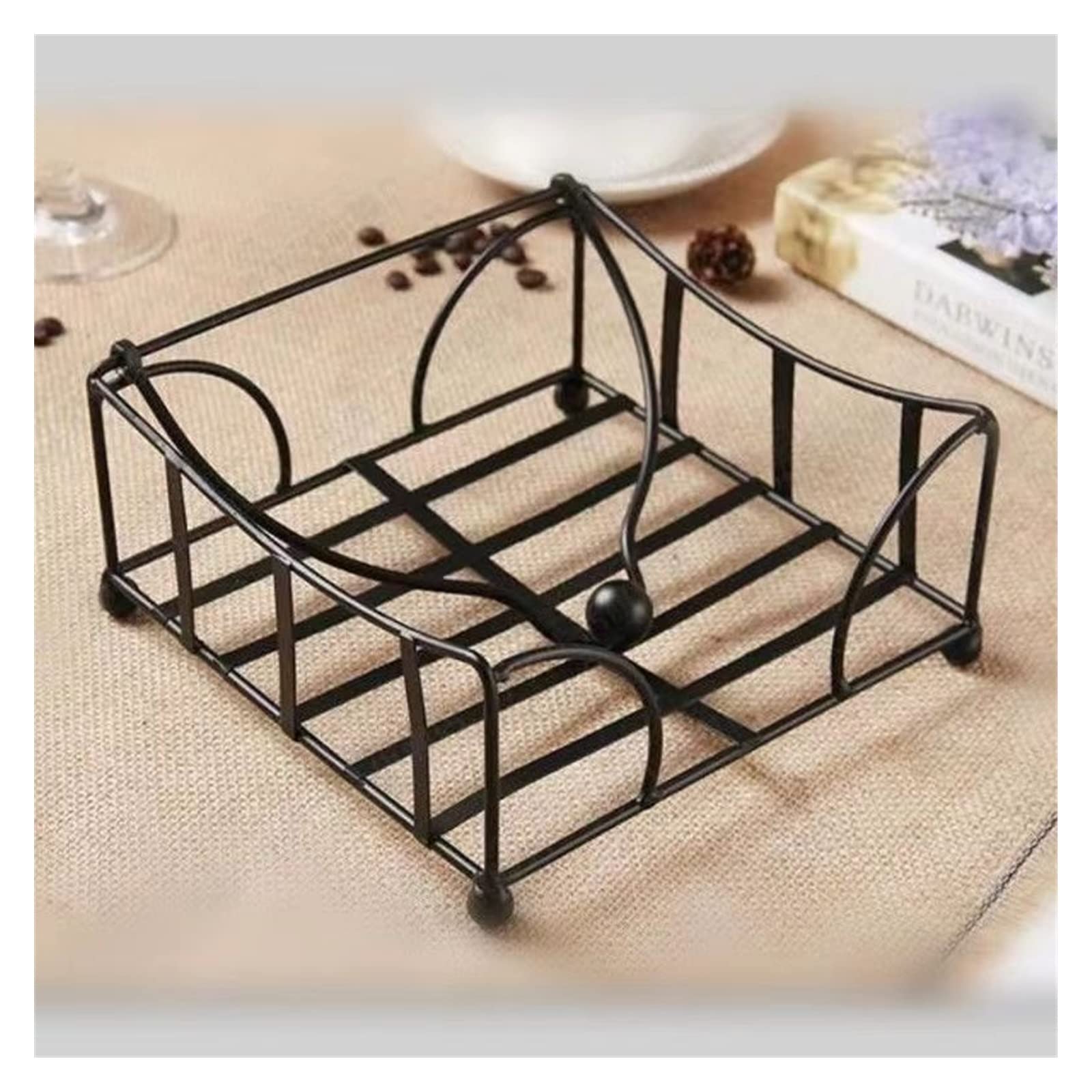 Tissue Case Napkin Holder Metal Tissue Paper Sheet Case Hotel Towel Shelf Tissue Dispenser(M 14x14cm)