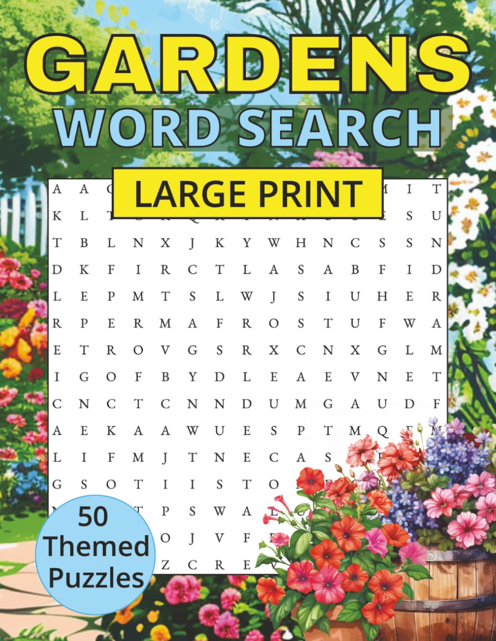 Gardens Word Search: 50 puzzles | Large Print