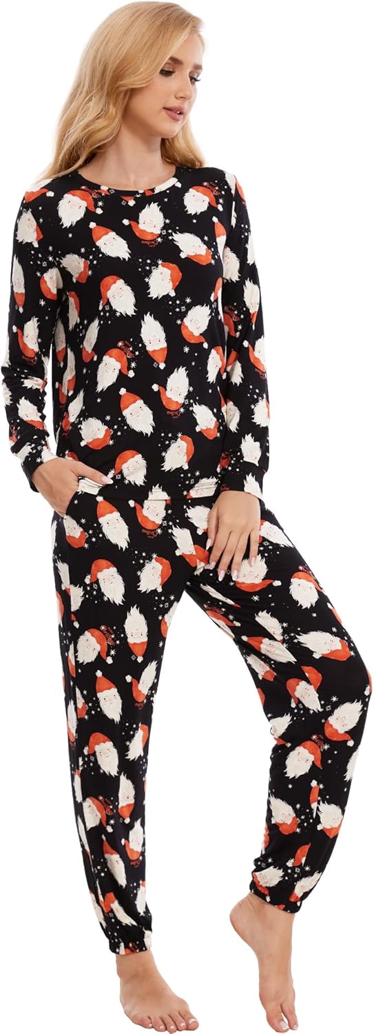 GYS Womens Pajamas Set - Viscose Made from Bamboo, Long Sleeve Sleepwear Tops with Jogger Pants Lounge Pjs Sets - Image 4