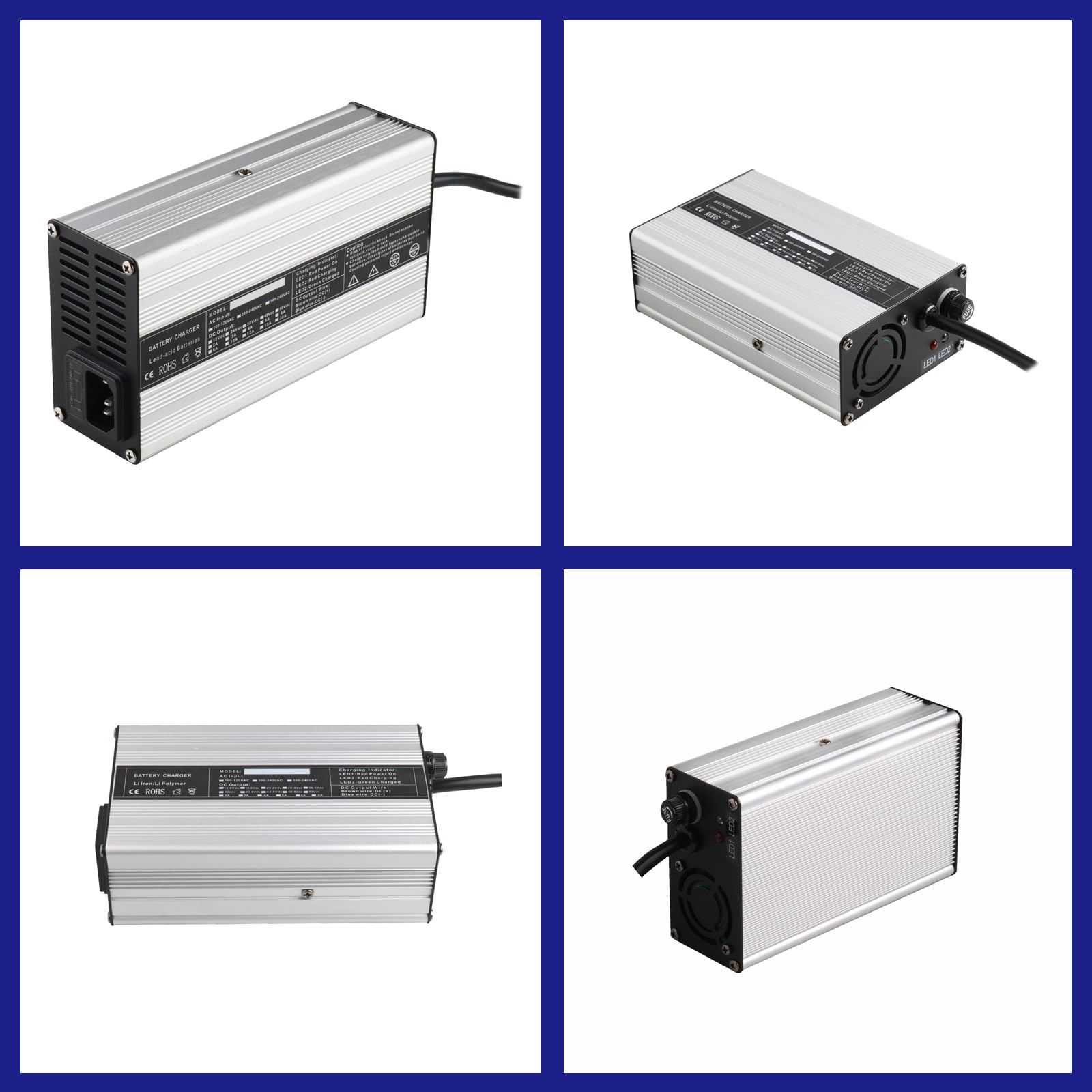 Chargeur de Batteries au Plomb 240W 36V 5A Chargeur de Batterie de voiturette de Golf 36 Volts Chargeur de Chariot élévateur électrique 4 à 6 Heures de Charge complète,11#