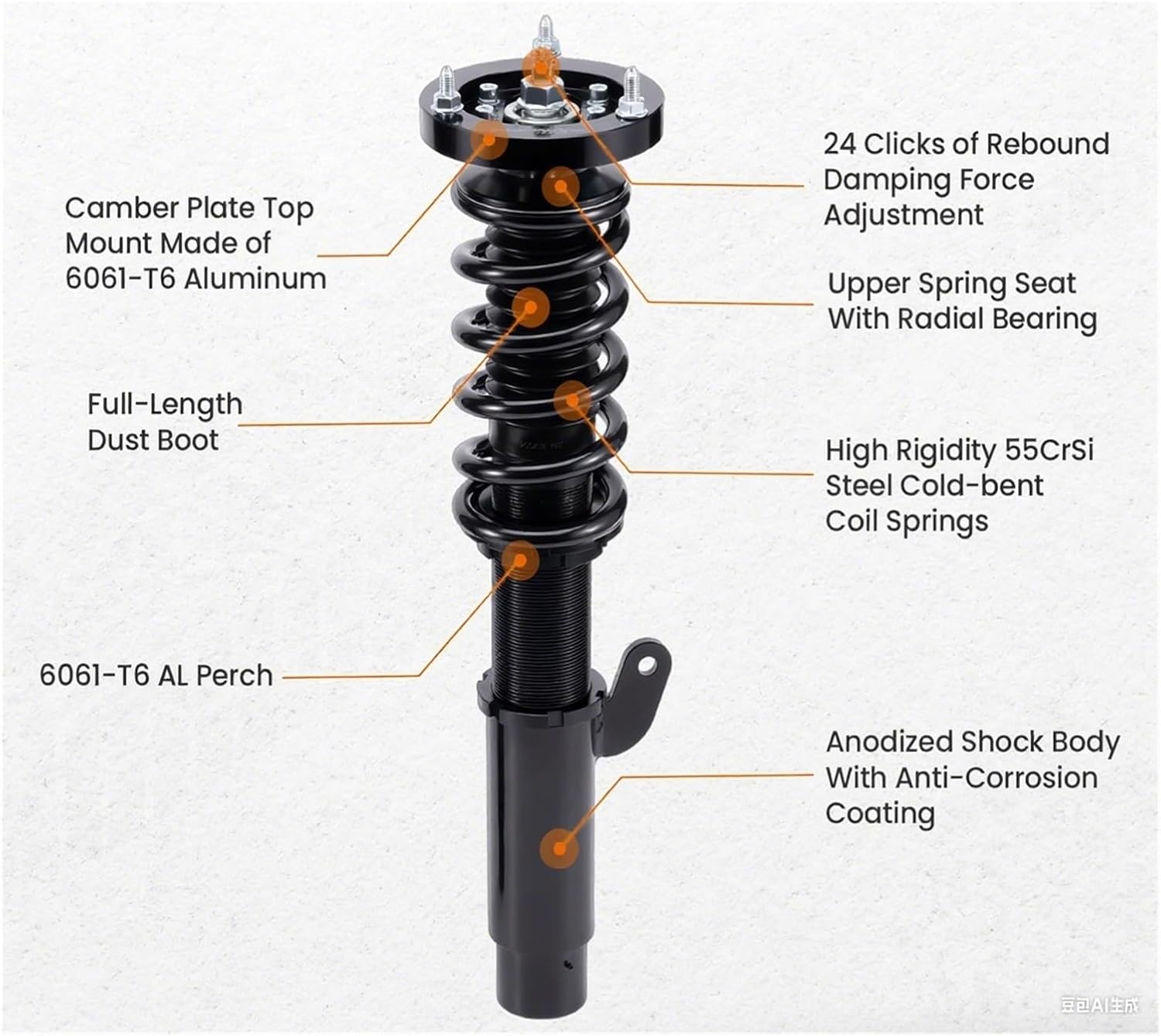 Coilovers,Suspension Struts，Compatible With E46 3-Series 98-06Shock Absorbers Springs Suspension(A Pair)