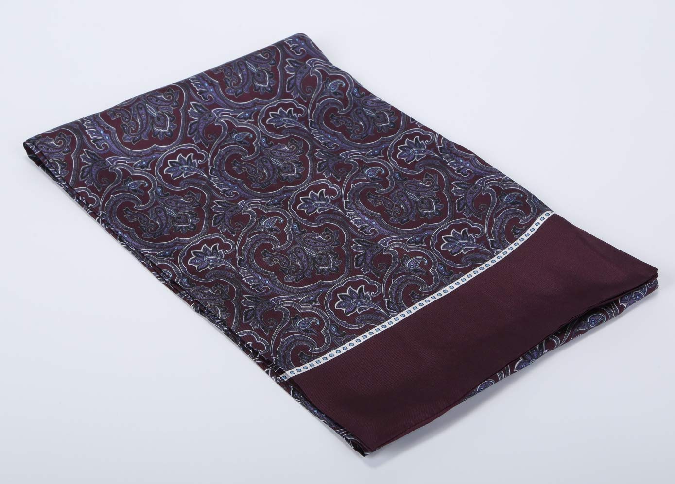 Sciarpa Uomo elegante foulard ascot in Seta Paisley a 2 Strati