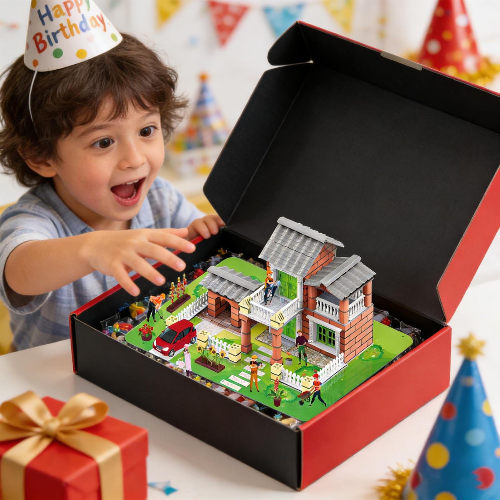Kit Di Costruzione Modellino Casa Giocattolo Simulazione Architettura | Kit Costruzione Case In Miniatura Per Ragazzi Ragazze Adolescenti Studenti Decor Casa Libreria Comodino Dormitorio Salotto C