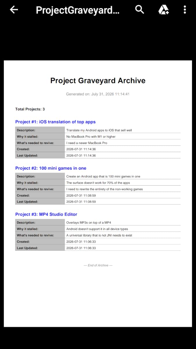 Project Graveyard