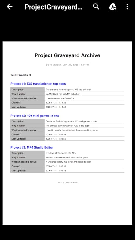 Project Graveyard