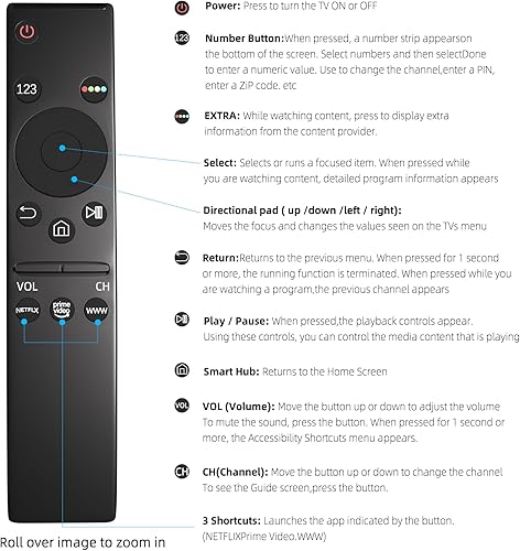 Miniatura 2 de Reemplazo de control remoto universal para todos los controles remotos de TV Samsung, compatible con todos los Samsung Frame Crystal UHD Neo QLED