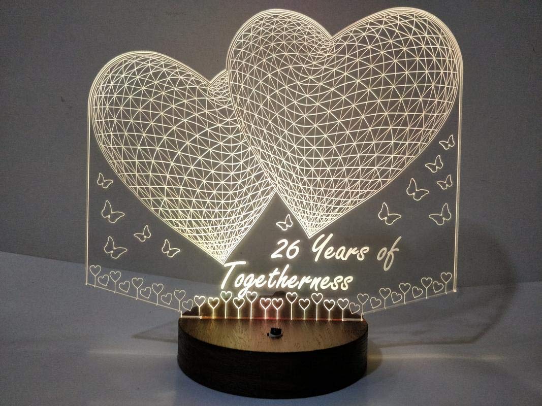 DESIGN ELLE Crystal 3D Illusion LED Night Lamp, Multicolour