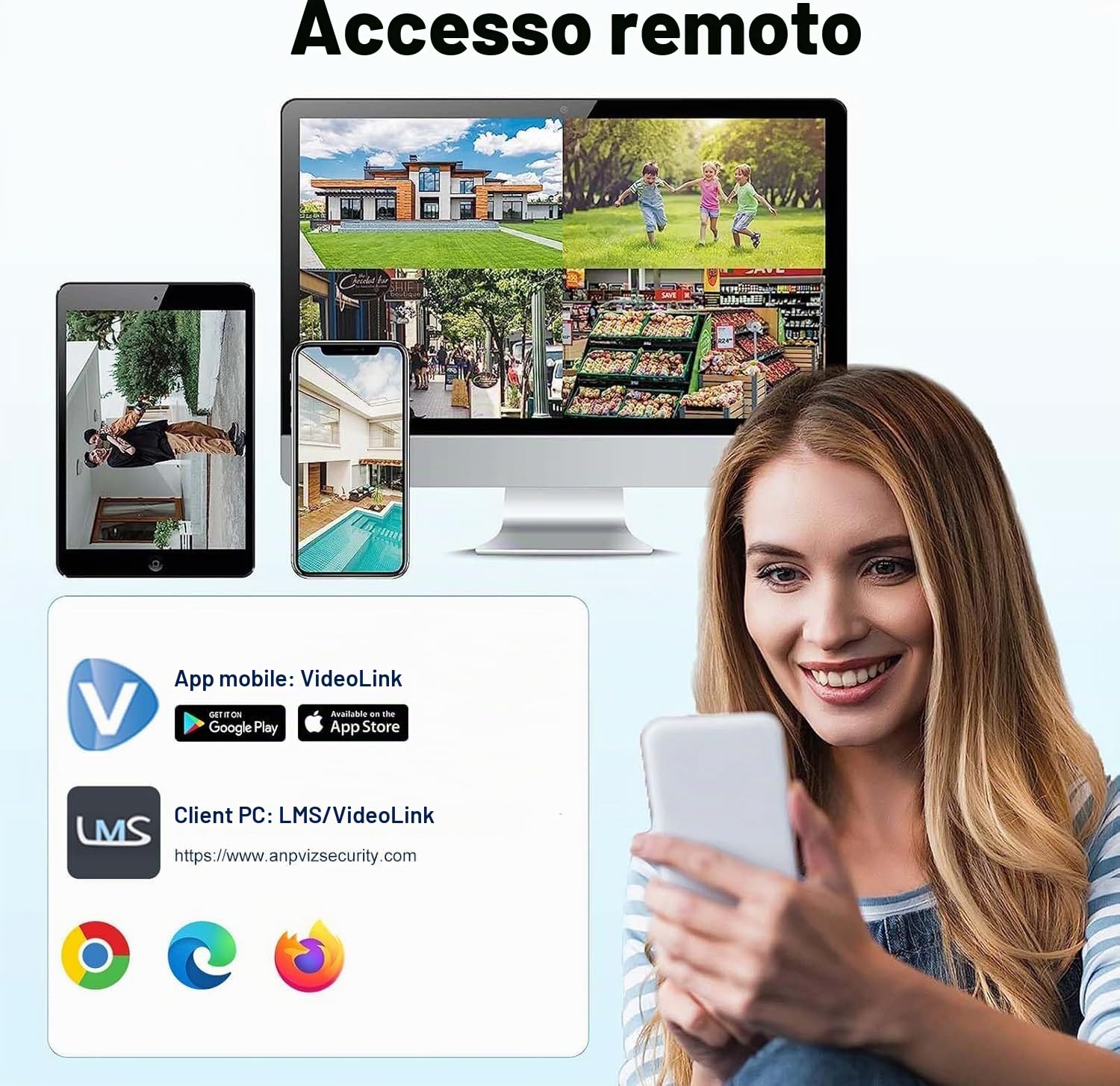 Anpviz 4MP Telecamera IP PoE Esterno, Alloggiamento Interamente in Metallo | Rilevamento Intelligente delle Persone, Microfono Integrato, Visione Notturna a Colori Intelligente, Nessun Alimentatore