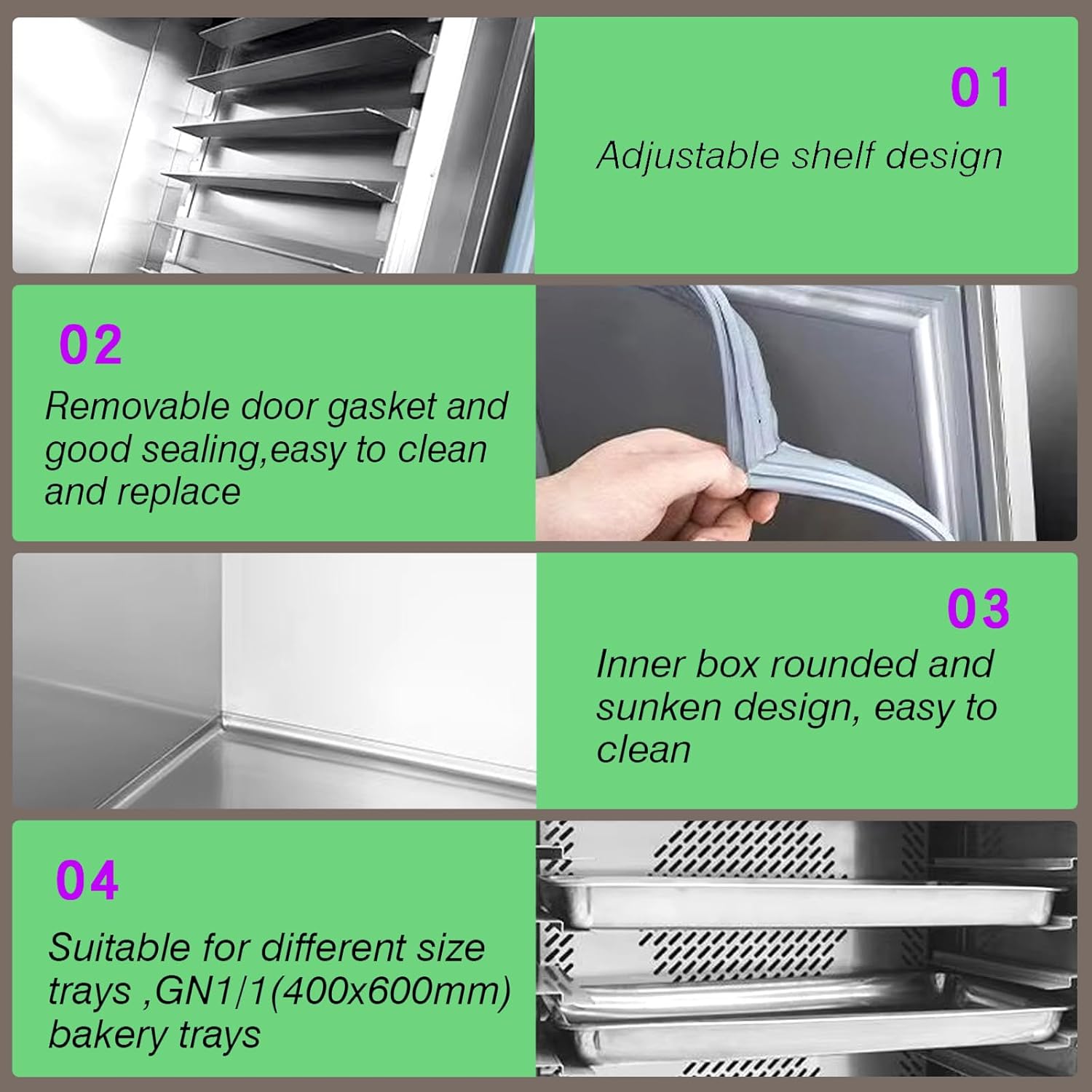 Commercial 15 Trays Blast Chiller & Freezer,Heavy-Duty Chest Freezer,Lowset Temp:-40C for Hard ice Cream,Cakes,Chicken,Fish,Sushi Rice in Restaurant,Hotel,School