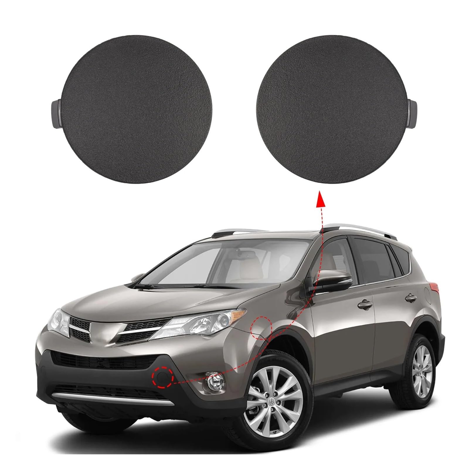 Front Bumper Tow Hook Cover For Toyota RAV4 2013 2014 2015 Towing Eye Cap 53286-0R060 53285-0R060 Left Right Replacement Parts Front Bumper Tow Hook Cover For Toyota RAV4 2013 2014 2015 Towing Eye Cap 53286-0R060 53285-0R060 Left Right Replacement Parts
