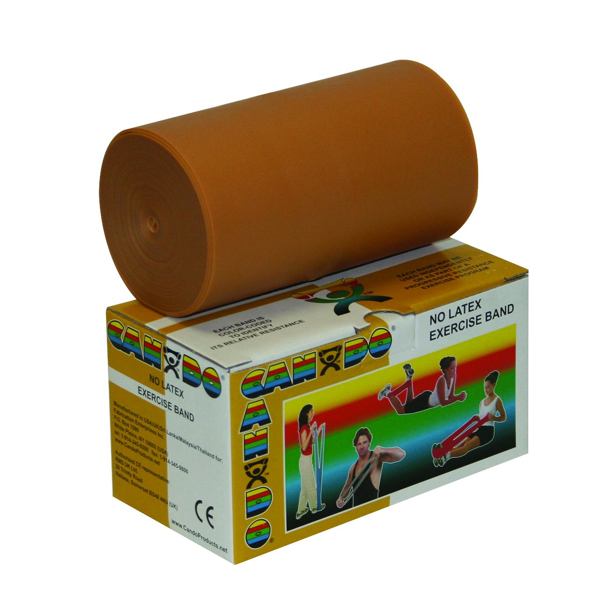 CanDo Resistance band LATEX-free / training band / gymnastics band - 5.5 m - gold (ultra strong) - alternative to dumbbells