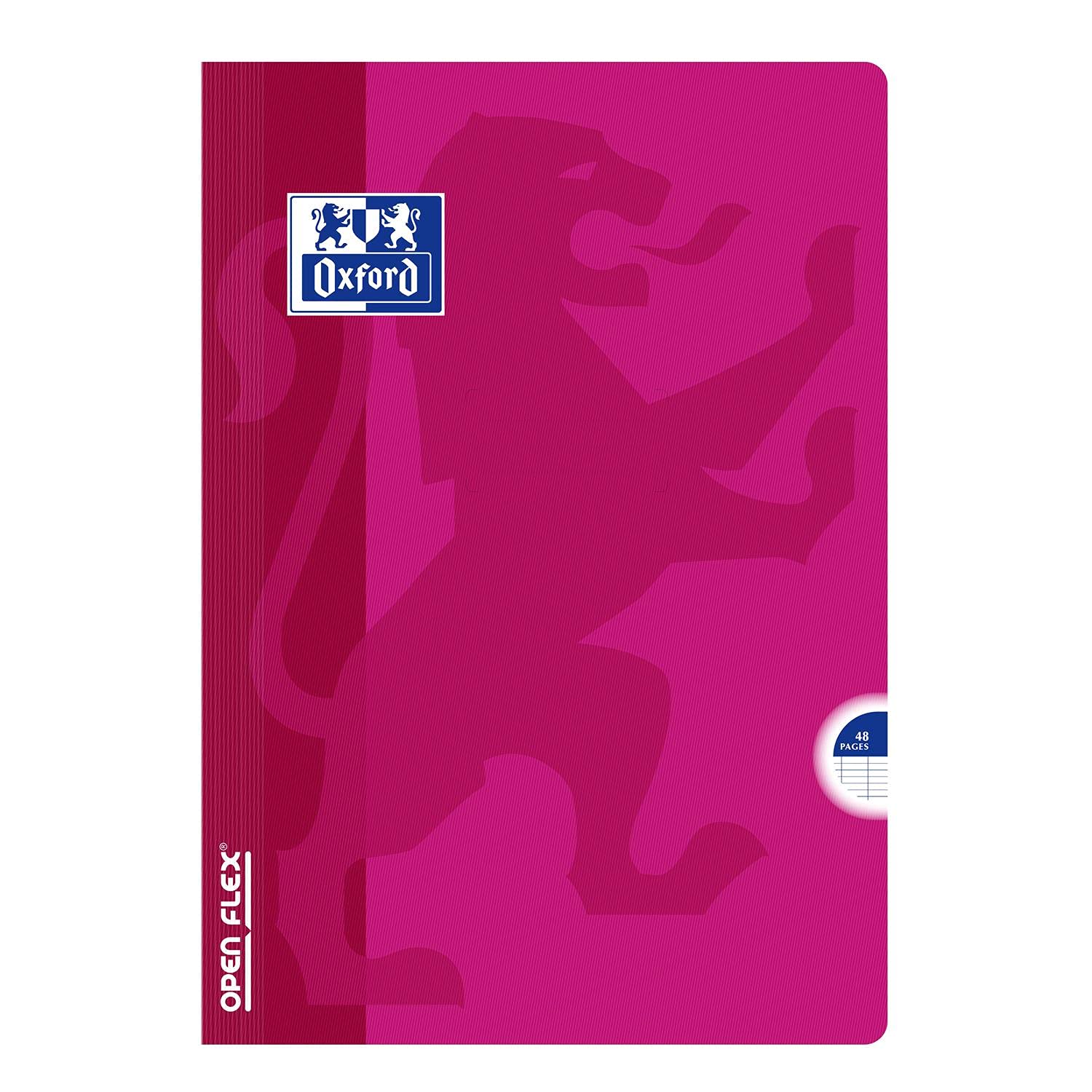 OXFORD Lot de 10 Cahiers OPENFLEX agrafé A4 48 pages grands carreaux 90g coloris aléatoire
