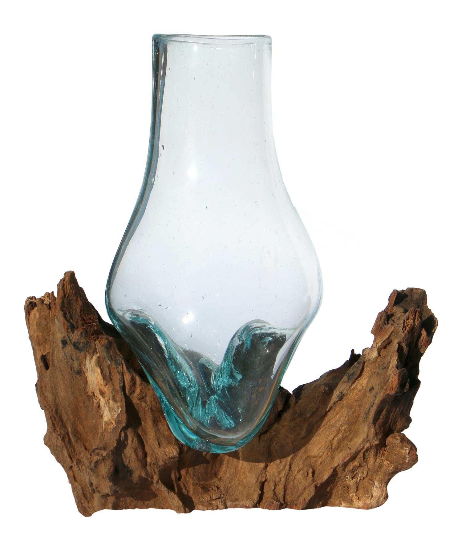 Vaso in vetro con radice di legno, stile moderno, idea regalo per la decorazione, misura M
