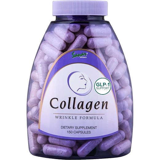 Sanar Naturals Collagen Pills for Hair, Skin, Nails, & Joints | Hydrolyzed Collagen Peptides Supplement with Vitamin C & E | Collagen Capsules for Women & Men, GLP-1 Support, Grass Fed, 150 Capsules