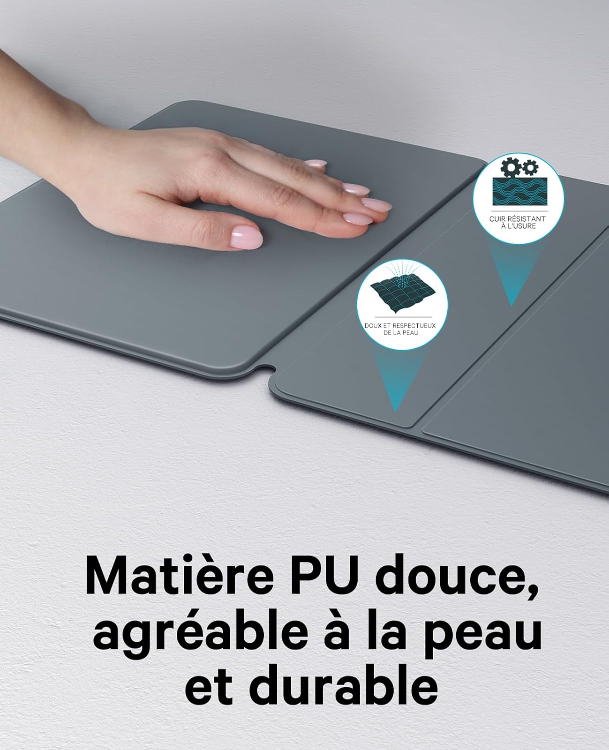 Close-up of PU leather material of keyboard case