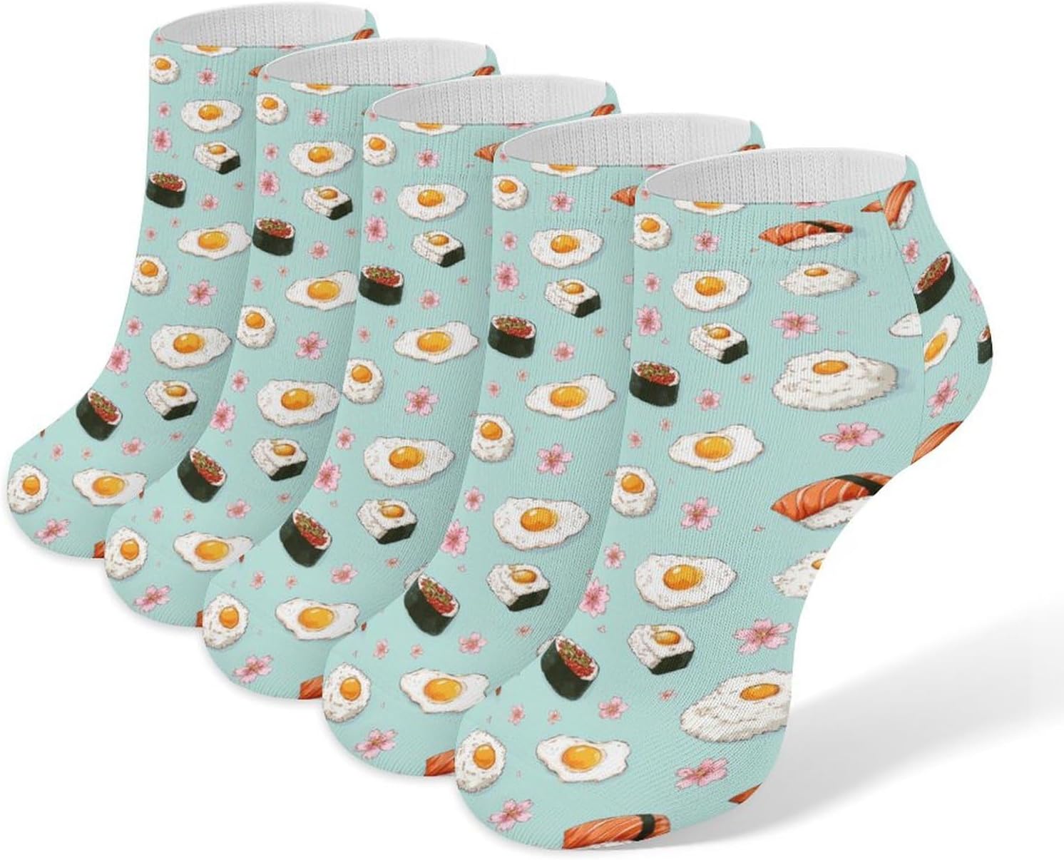 Japanese Sushi Socks for Men Women 5 Pairs Ankle Socks