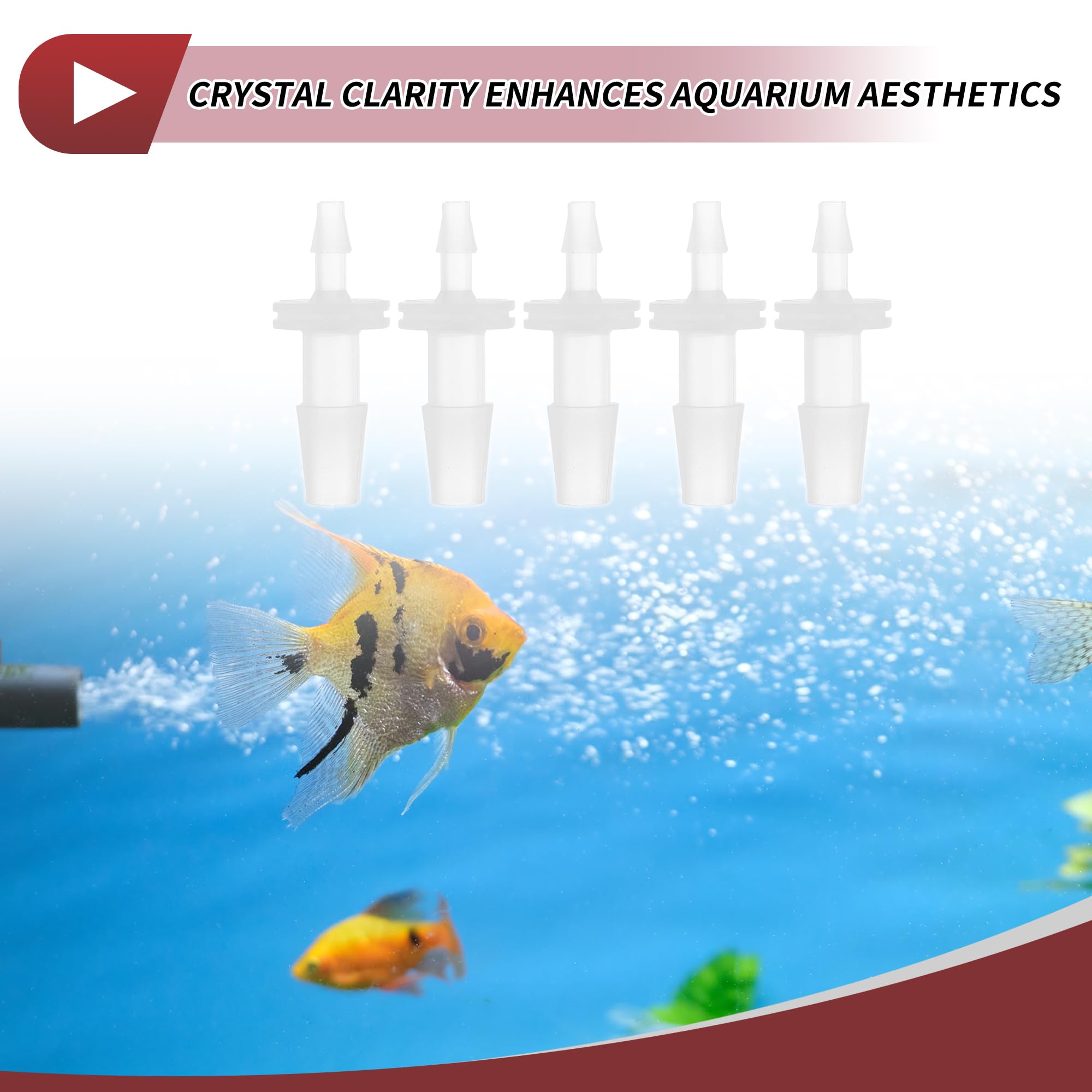 HEROFFIX 5 Pcs Aquarium Plastic Hose Barb Fitting 1/8