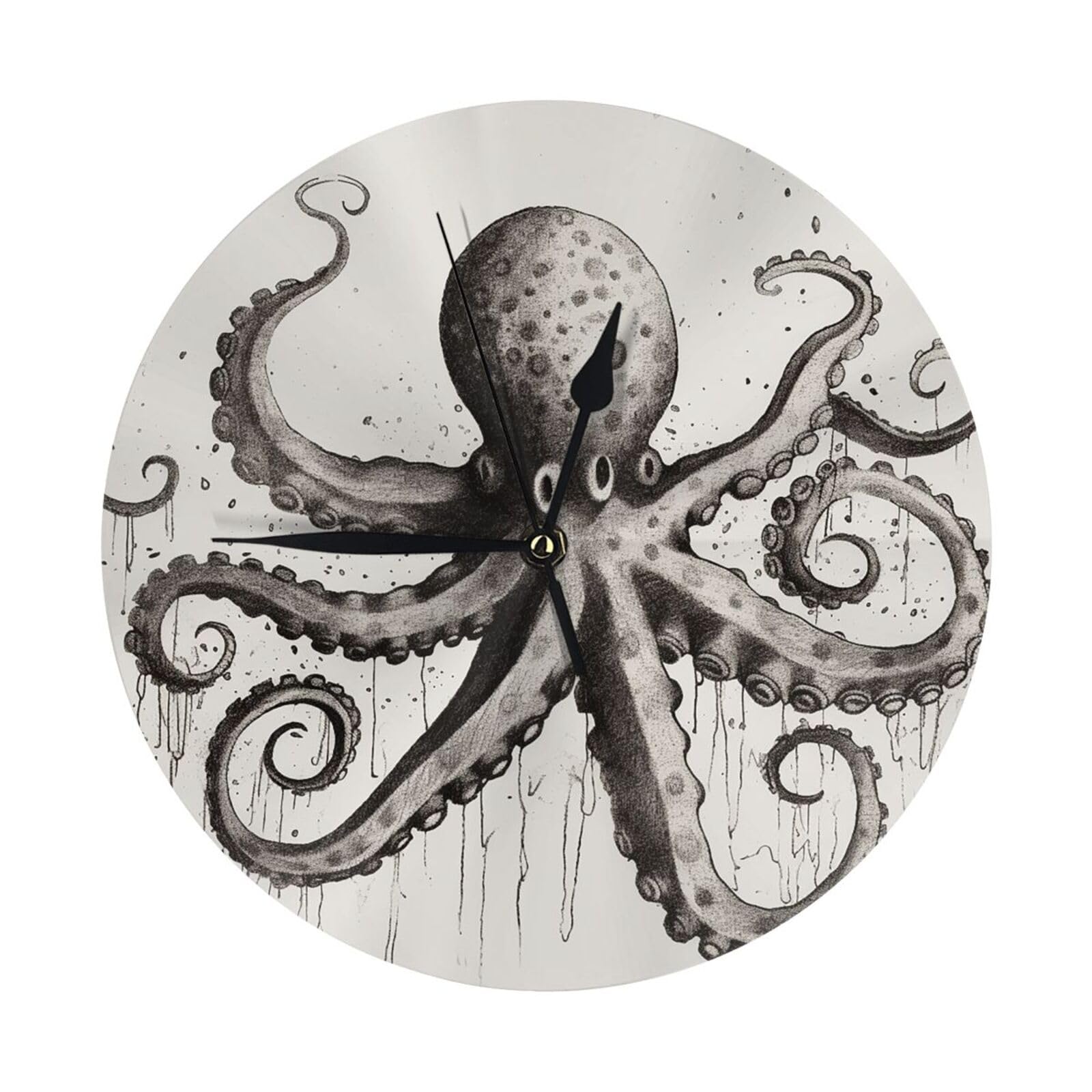 Horloge murale Octopus silencieuse sans tic-tac pour chambre