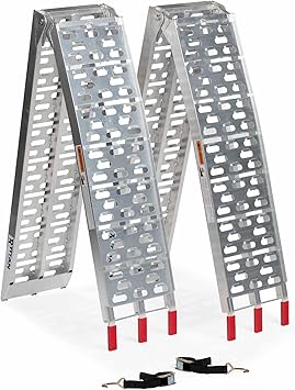 Titan Ramps 7.5' Portable ATV Ramps 1500 lb Capacity Aluminum Loading Ramps for Pickup Trucks Folds to 45.5" L, Anti-Slip Plate Surface