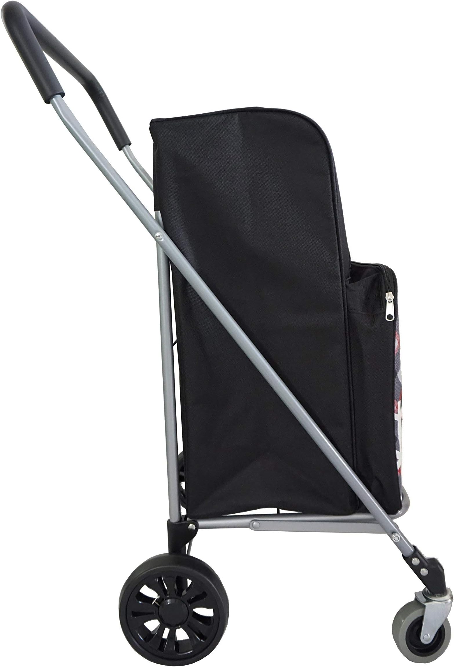 Bo Time BTBC-SP-16 Shopping Trolley with 4 Wheels Foldable Front Integrated Insulated Pocket Large Capacity 63 L Multi-Coloured