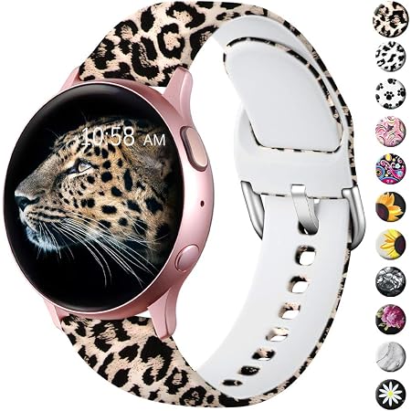 Amazon.com: LEOMARON - Bandas para Samsung Galaxy Watch Active/Active 2,  Bandas de 1.575”, 1.732”, Galaxy Watch 1.654”, 0.787”, patrón impreso sin  decoloración, pulsera de repuesto para Galaxy Gear S2 Classic/Gear Sport  Mujer :