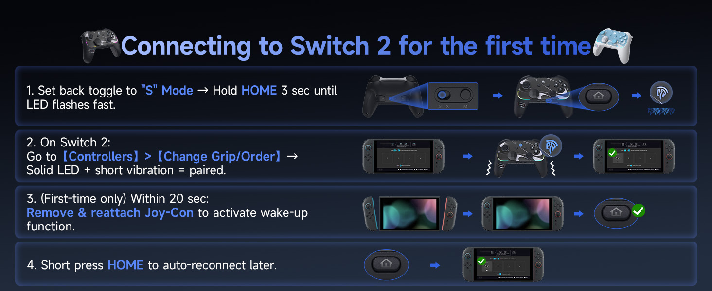 Amazon.com: EasySMX S10 Controller for Switch 2/ Switch/PC-One Key