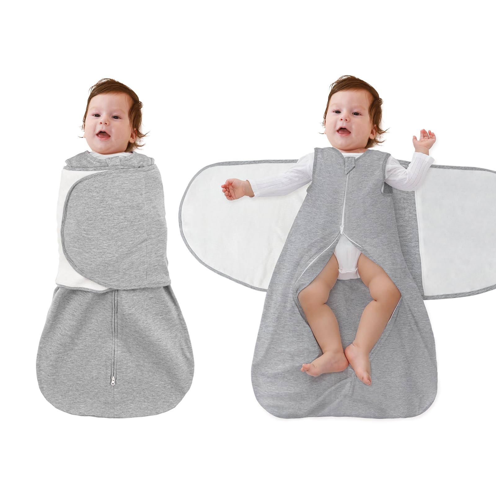 FUNUPUP Gigoteuse Bébé 1 Tog Turbulette 0-12 Mois 100% Coton, Gigoteuse Emmaillotage Réglable pour Chambre Bébé, Couverture de Nuit Multicolore