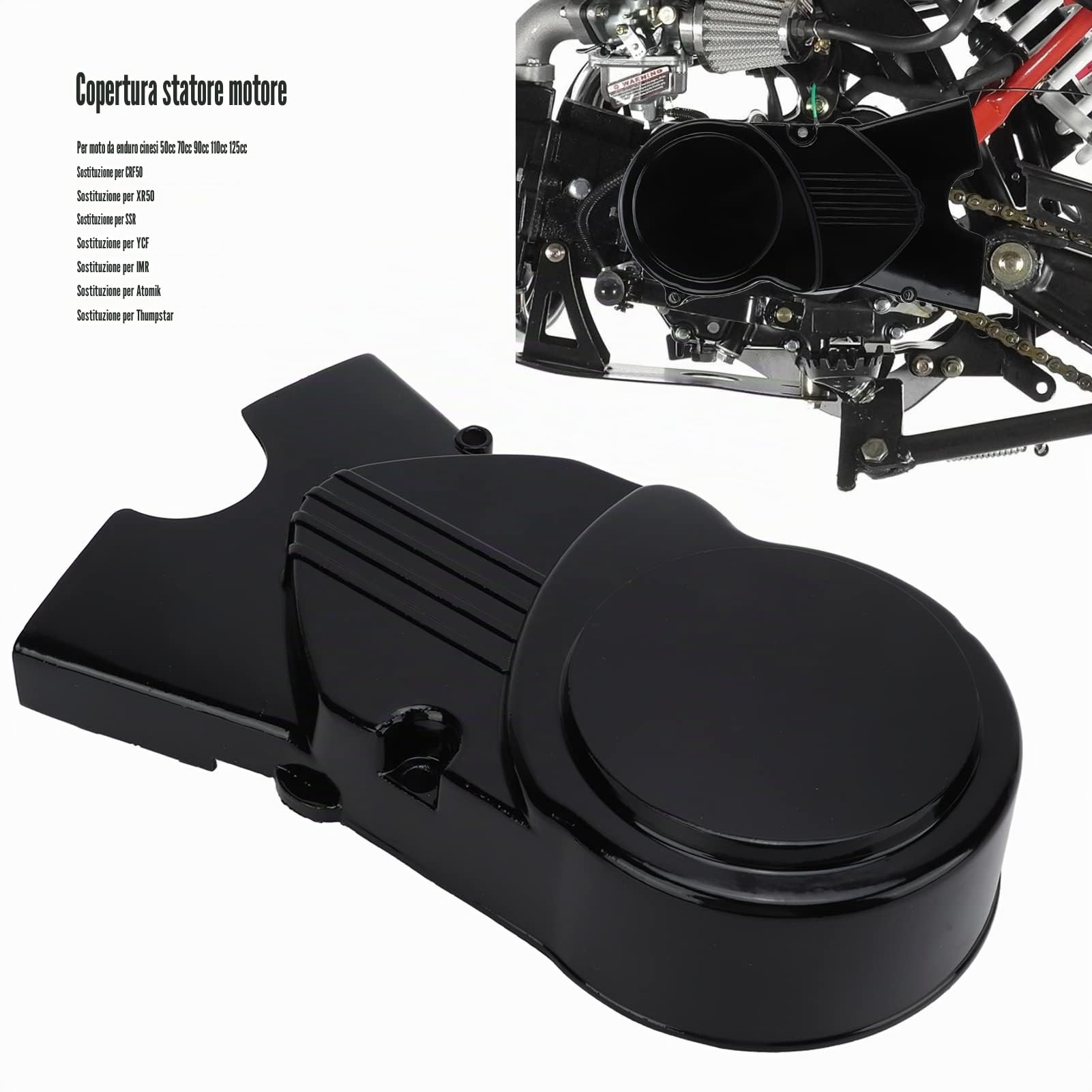 Coperchio dello statore del motore sinistro del motociclo, carter universale in lega di metallo per 50cc 70cc 90cc 110cc 125cc cinese Dirt Pit Bike