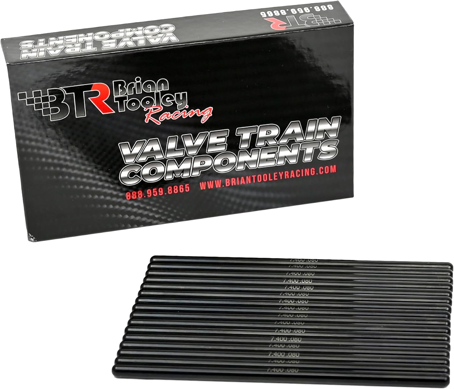 BTR Brian Tooley Racing LS 7.400" Chromoly Pushrods - 5/16" Diameter, .080" Wall - Fits 4.8 5.3 6.0 LS1 LS2 LS6 LS3 L76 L92 L99 LQ4 LQ9 L33 LSA