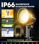 MEIKEE 12W 900LM LED Éclairage du paysage 120V 2700K Lumières de paysage blanches chaudes IP66 Jardin extérieur étanche Spotlights avec US Plug pour le chemin de cour de clôture de mur (2 Boîte)