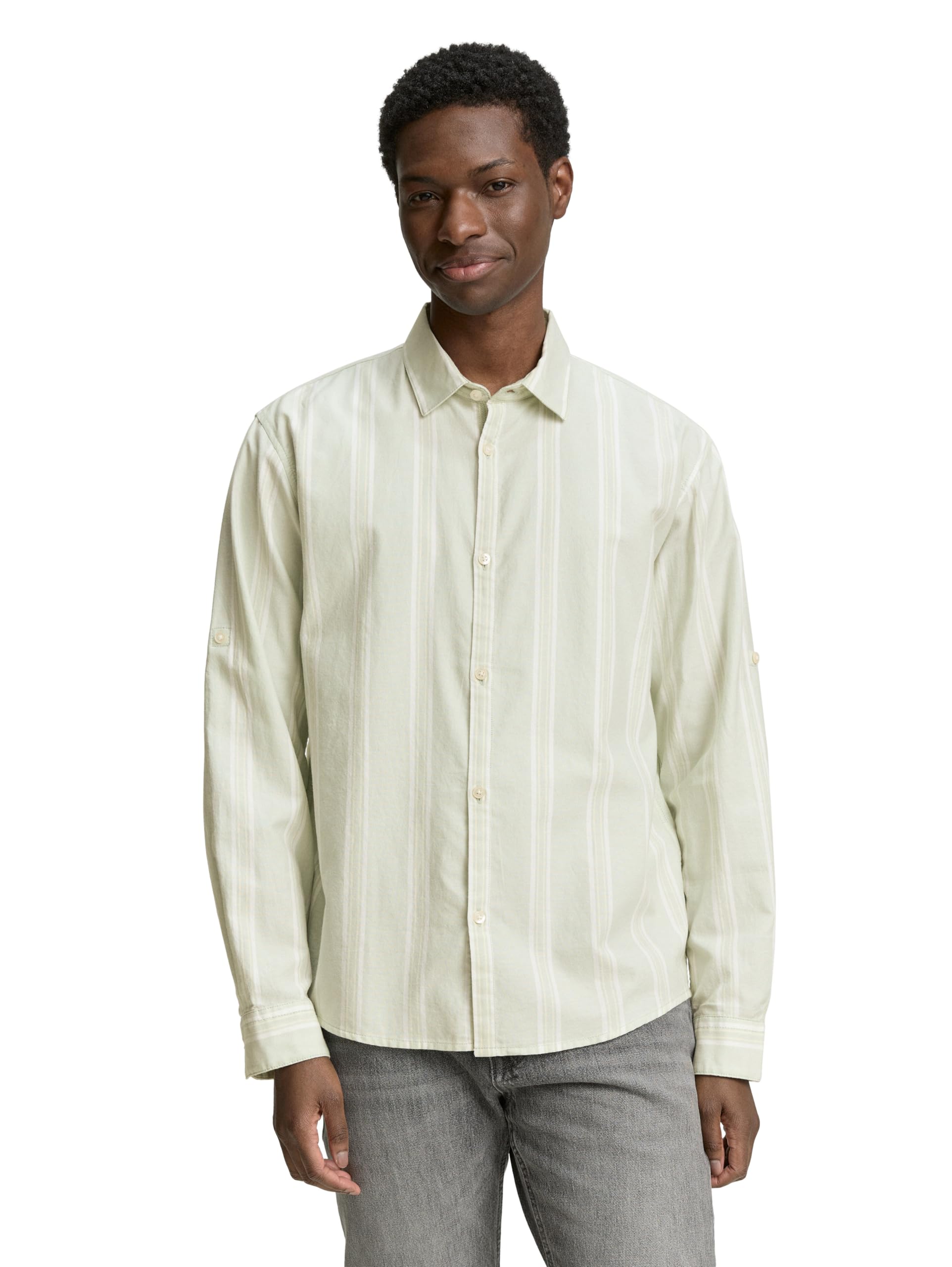 TOM TAILOR Denim Herren Relaxed Fit Hemd mit Streifen