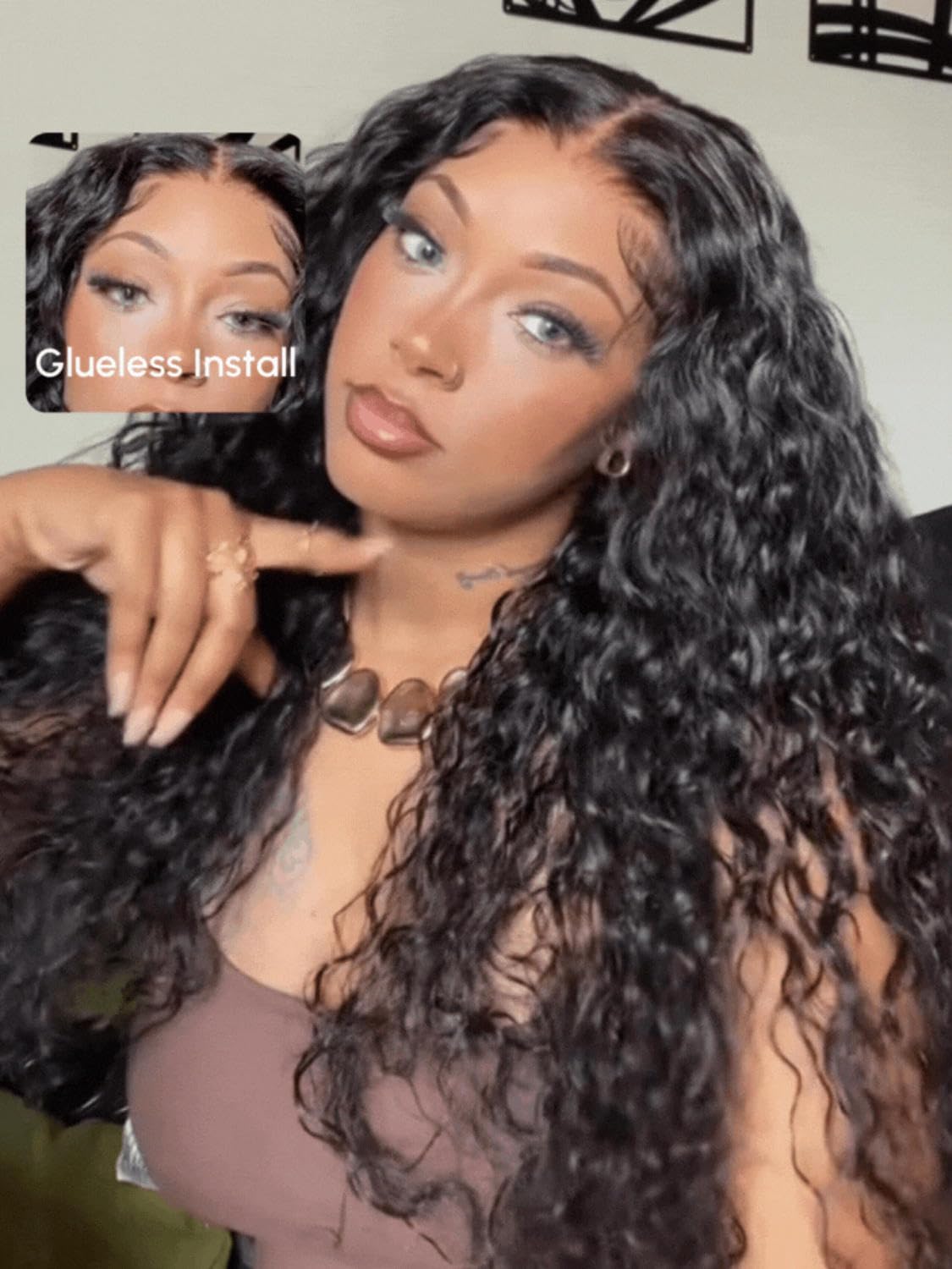 Beauty Forever Bye Bye Knots Water Wave Glueless Wigs Human Hair Pre Plucked Pre Cut Wear and Go 7x5 Lace Front Pre Everything Wig Invisible Knots with Baby Hair Beginner Friendly 150% Density 26 Inch