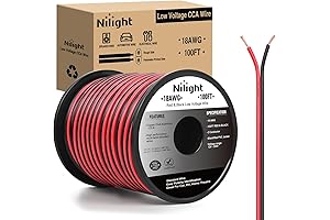 Nilight 18 AWG Copper Clad Aluminum Wire for Car Audio, Radio, Speaker, and Amplifier