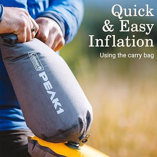 Miniatura 6 de Coleman PEAK1 - Colchoneta para dormir con sistema de válvula integrado y bolsa de transporte ideal para mochileros, senderismo y campamento en