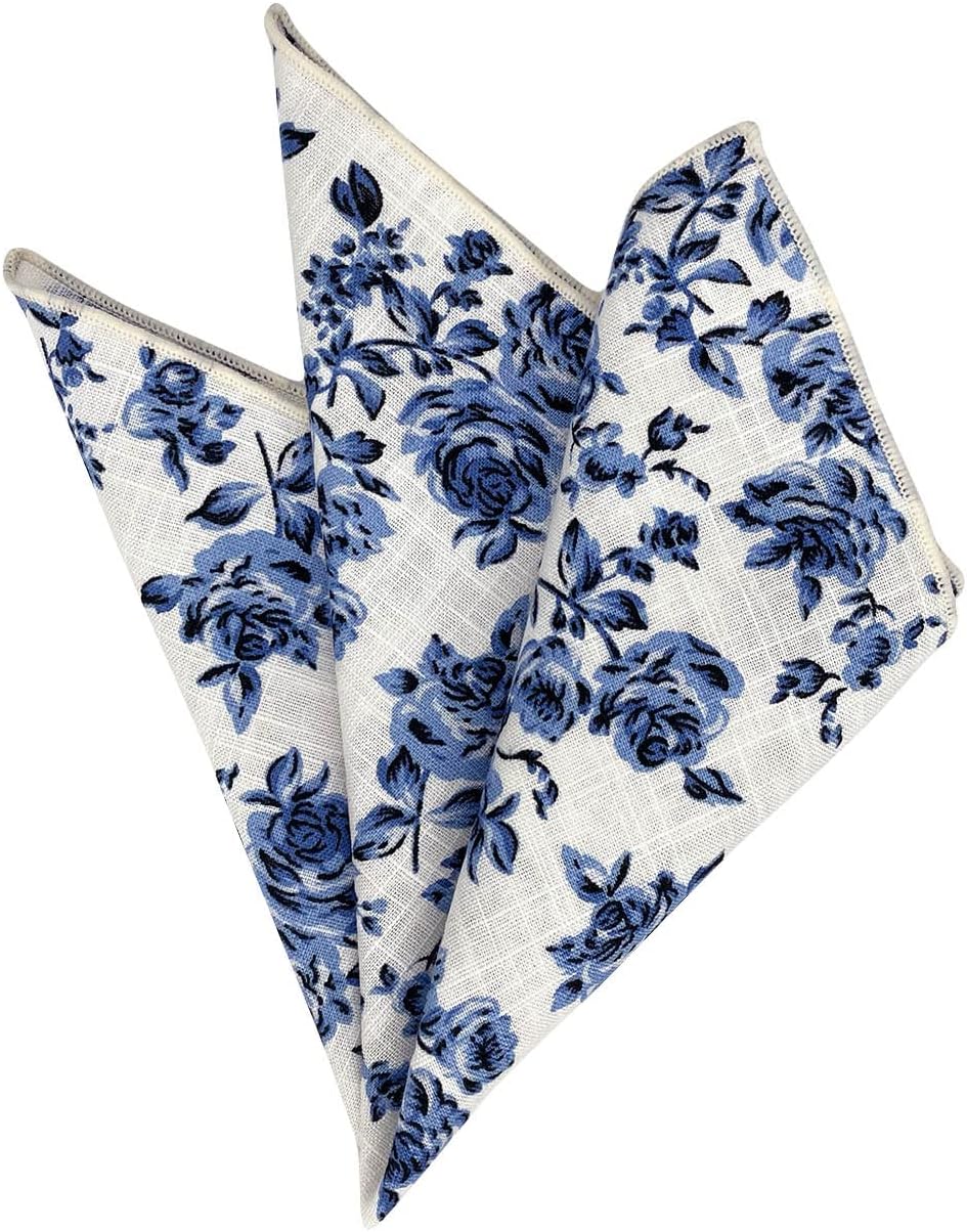 Kebocis Men's Floral Pocket Square Handkerchief for Men