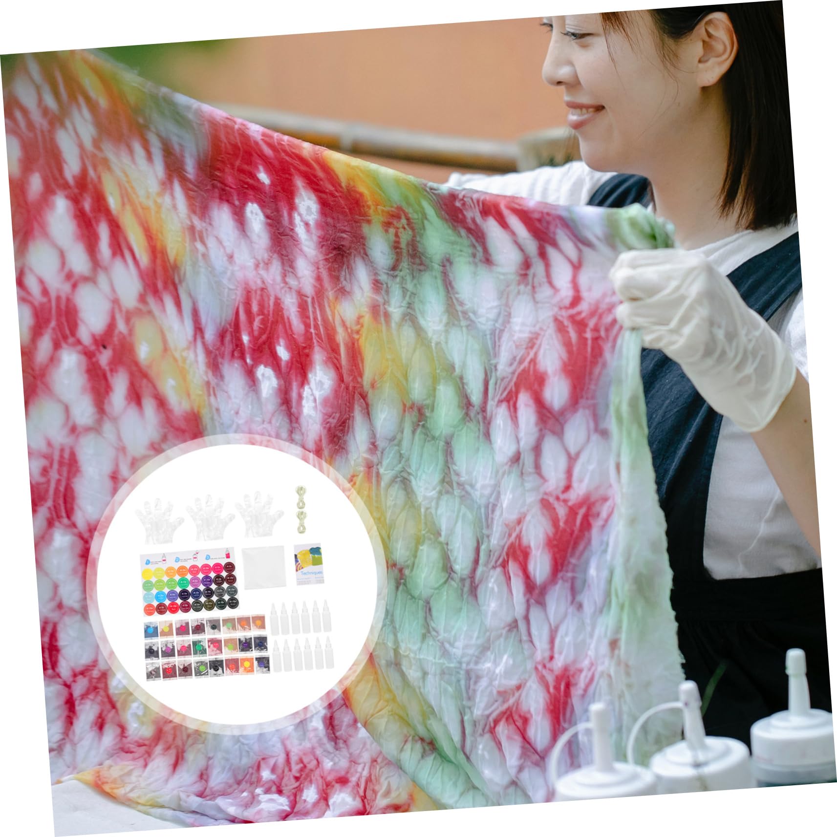 Kit Tintura Tie Dye 24 Colori in Polvere per Tessuti Colorati senza Odore per Magliette Abiti Adulti e Ragazzo Ragazza