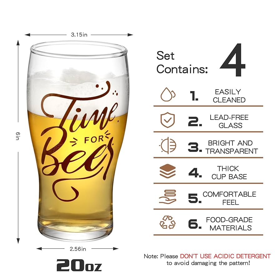 Amazon.co.jp: ピルスナービールグラス 4個セット 20オンス