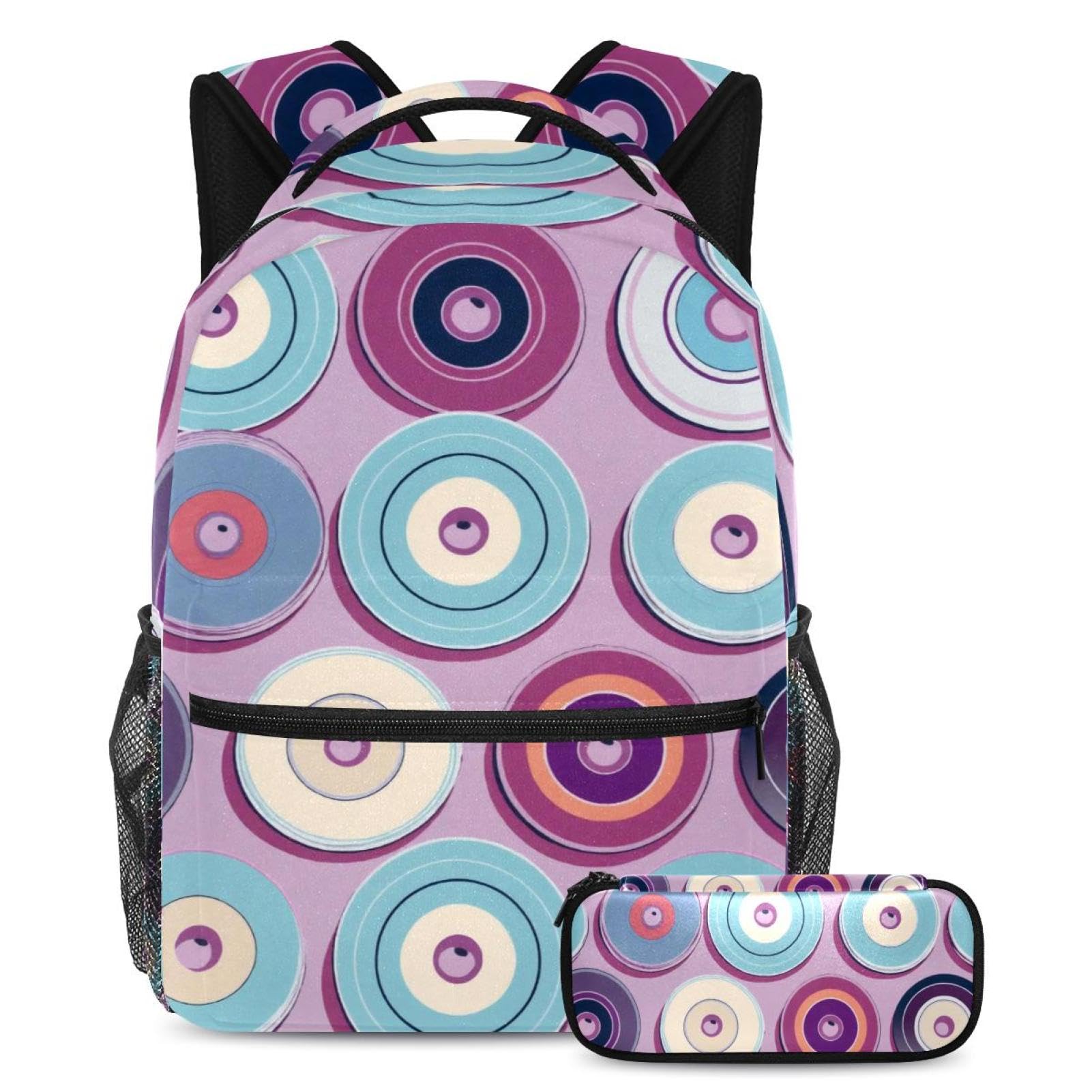 Lot de 2 sacs d'école violets 40cm pour adolescents et étudiants - 7