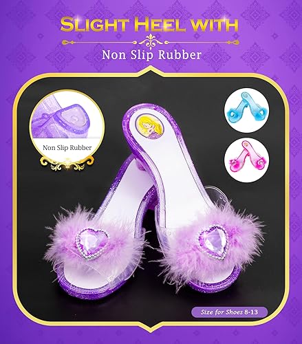 Miniatura 4 de Zapatos de vestir de princesa, ropa de vestir, disfraces de juego de simulación, 3 juegos de zapatos de princesa, vestidos y coronas, accesorios de