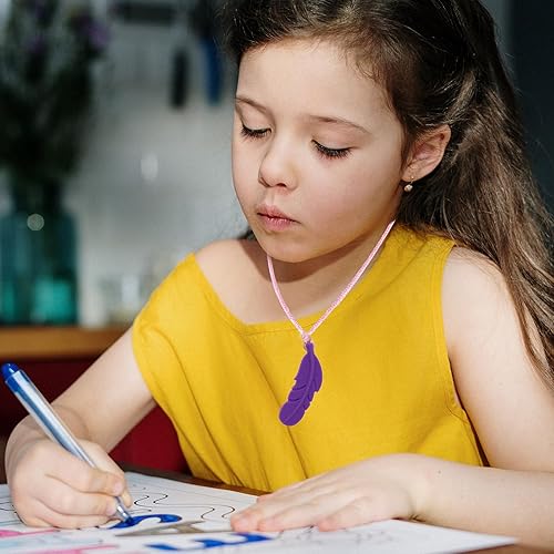 Miniatura 7 de Collares masticables para niños sensoriales, niños y niñas, collares masticables de dinosaurio de silicona para autismo, TDAH, SPD, colgante de