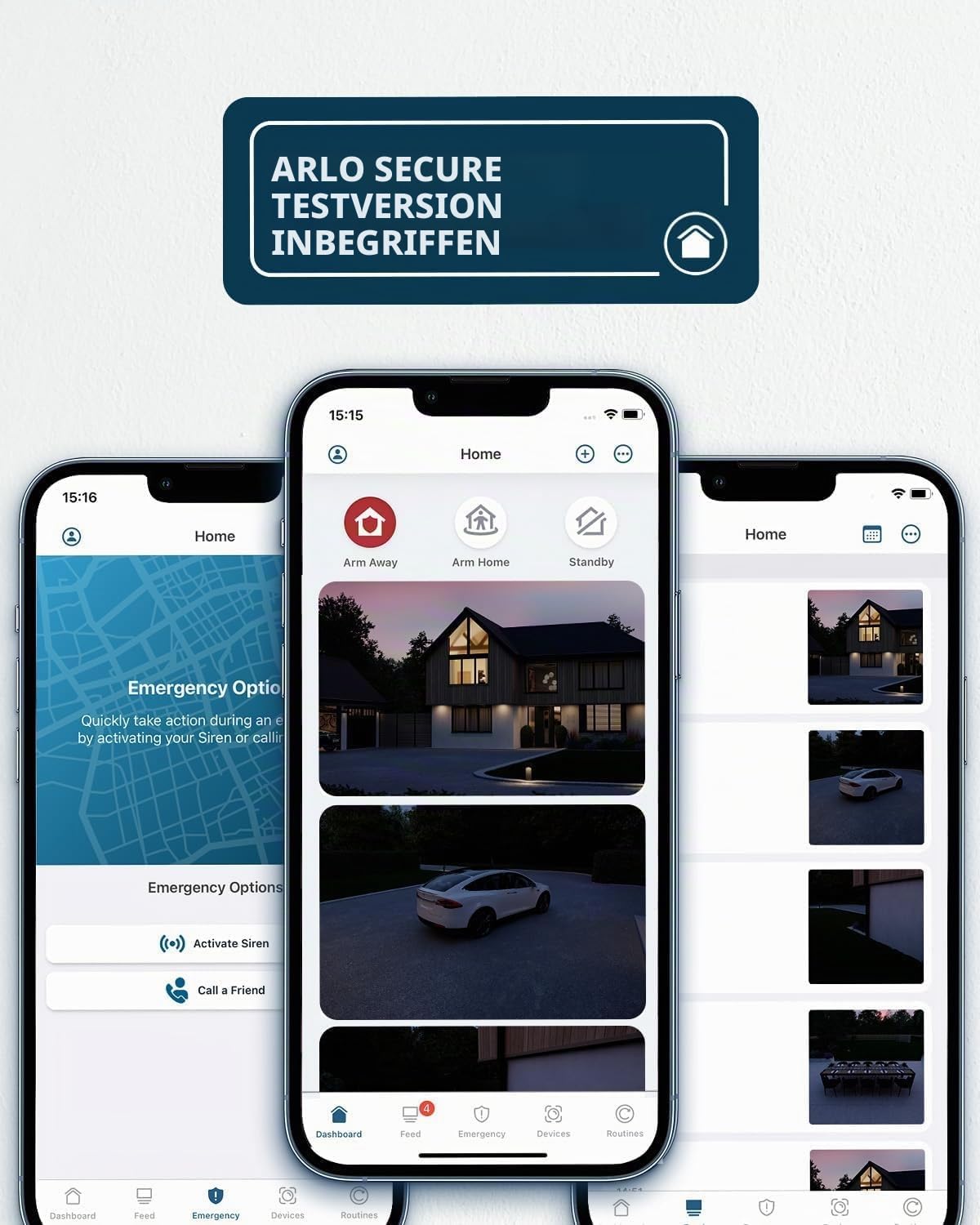 Arlo Pro 5 WLAN Überwachungskamera aussen X3 + zertifiziertes SmartHub, 2K UHD, Schwarz, Verbesserte Farbnachtsicht, 160° Blickwinkel, 2-Wege Audio, mit Secure Plan Testzeitraum