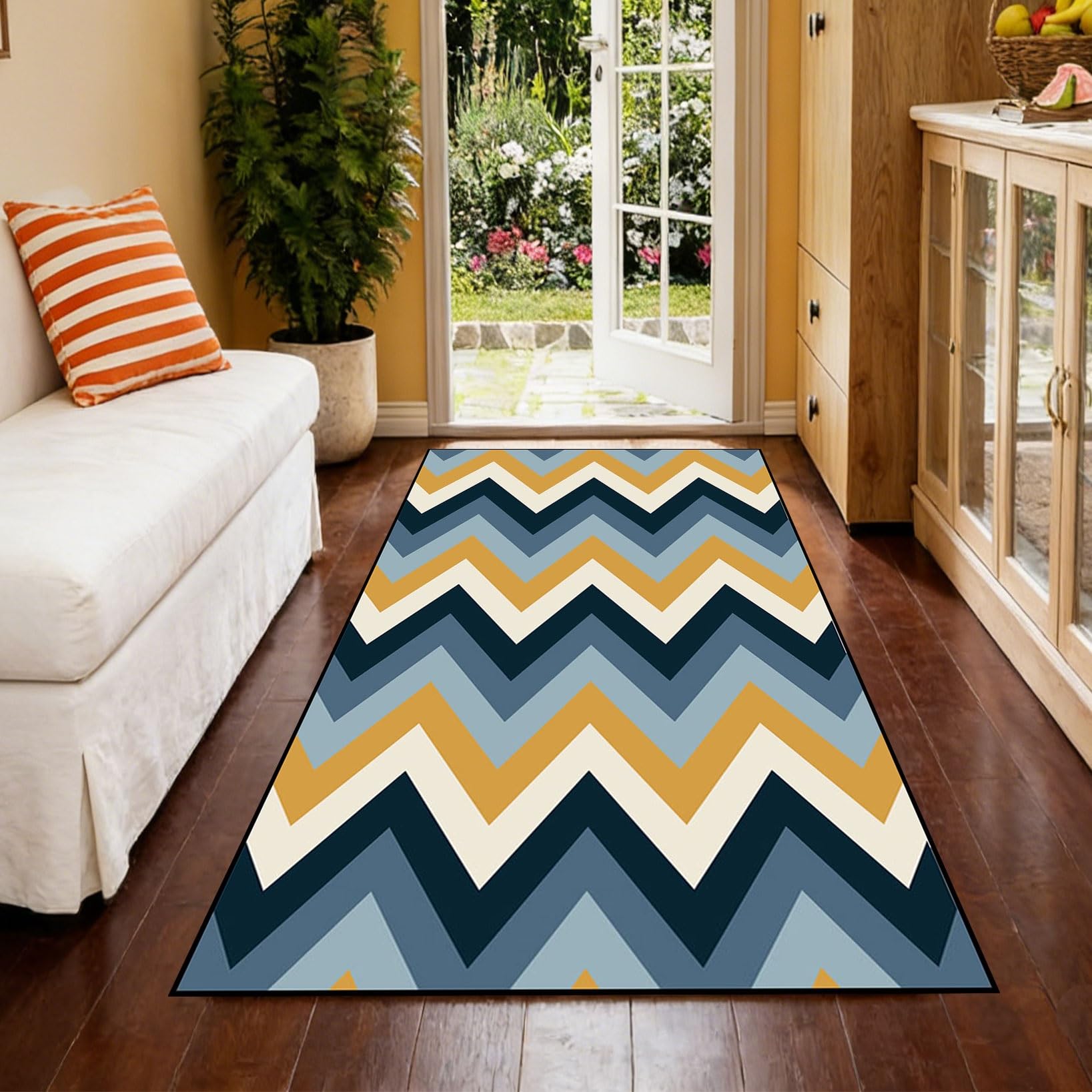 Alfombra antideslizante para cocina abstracta moderna de fácil limpieza