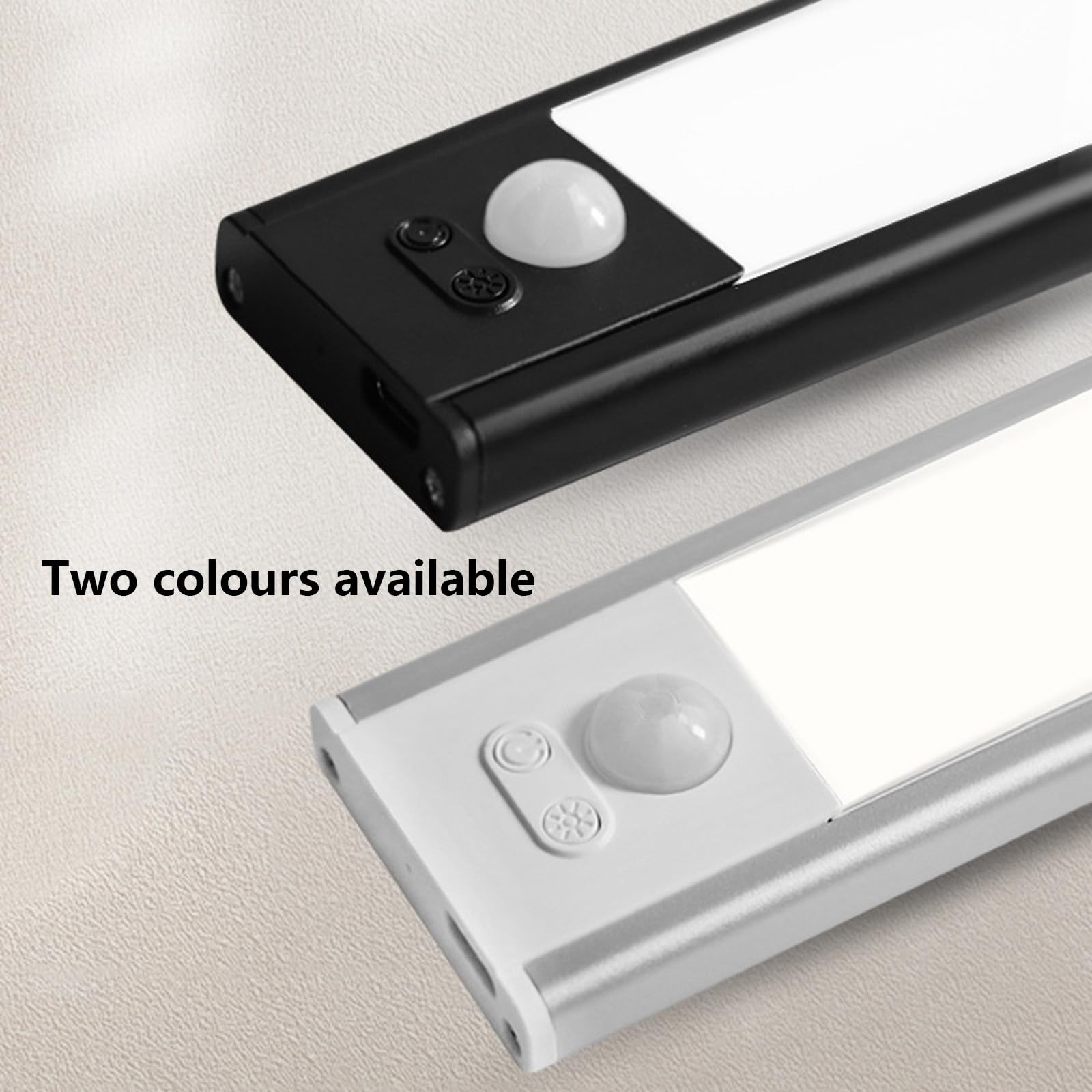 Wandlampe LED Wandleuchte mit Bewegungsmelder Wandbeleuchtung mit Schalter Dimmbar 2700K/4500K/6500K Wandleuchten Aufladbar USB für Kleiderschrank Treppe Schrank (Schwarze,80cm)