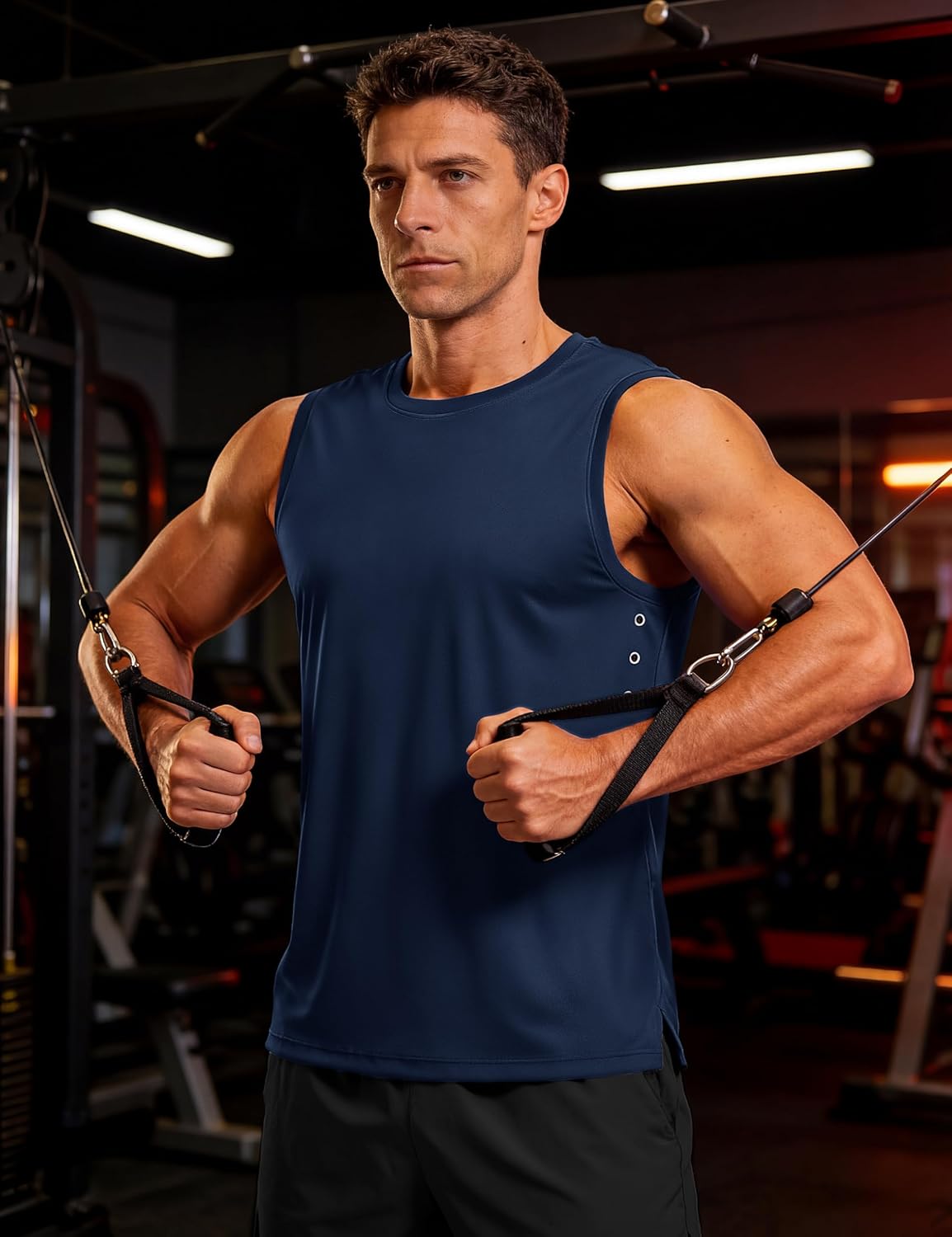 TACVASEN Sleeveless Shirts for Men Tank Tops Gym Quick Dry Workout Muscle Shirt Athletic Summer Bodybuilding Running - Image 2