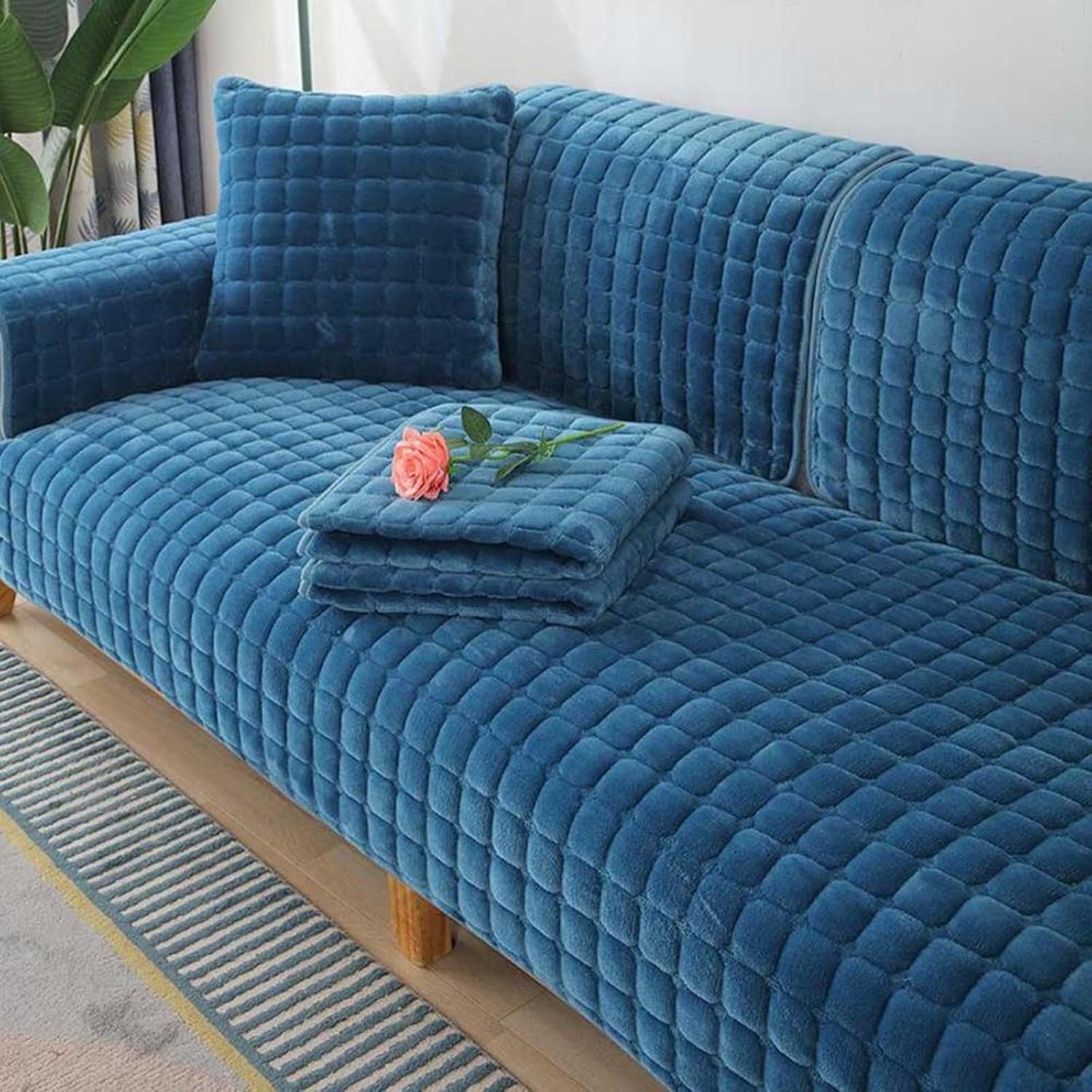 Jvfbjlf One Color Velvet-Covered Protective Cushion Stylish And Comfortable Ideal For Living Room Décor