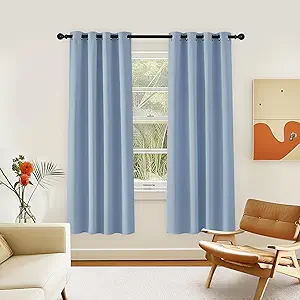 NICETOWN Room Darkening Curtain for Living Room - Energy Saving Thermal Insulated Grommet Room Darkening Curtain/Drape for Bedroom (1 Panel, 46 by 72, Vintage Blue)